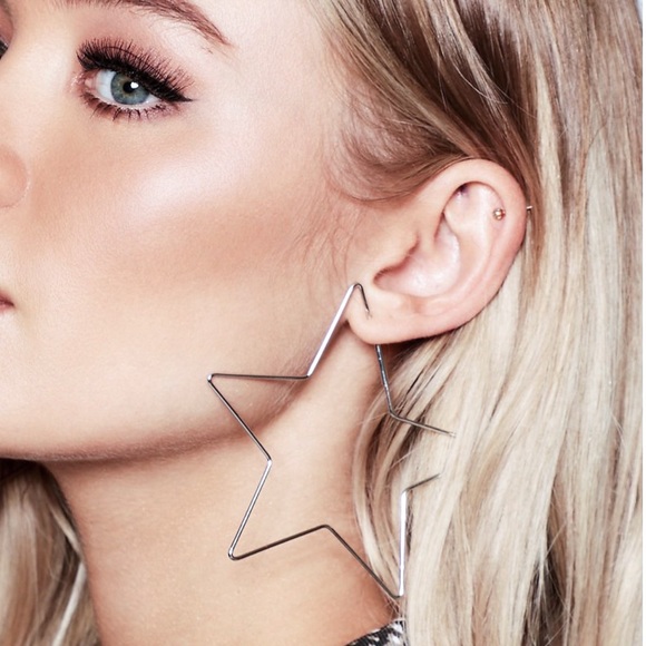 Any 4/$25! Silver Star Ear Wire Earrings w/Hook Backs - Picture 1 of 8